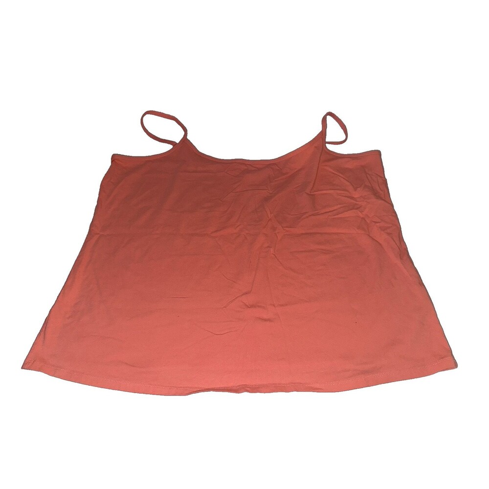 Lane Bryant Orange Melon Coral Cami Tank 22/24 Top Adjustable Spaghetti Straps